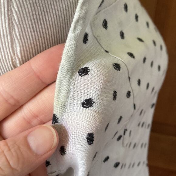 LOFT 100% Linen White Polkadot Pullover Dress, Size 2 - Picture 11 of 11